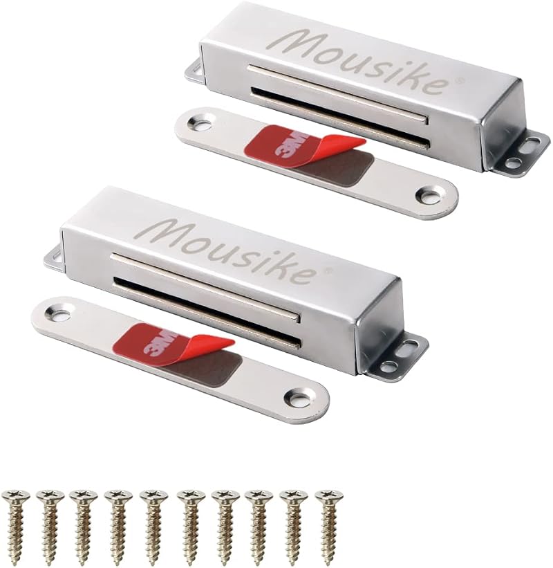Mousike Magnetic Door Catch Heavy Duty 90 lb Stainless Steel Cabinet Latch