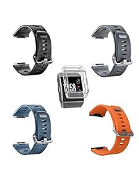 Para Fitbit Band, iónico mericino Reemplazo de Silicona Suave Sport Band correa accesorio de moda ajustable pulsera reloj inteligente para las mujeres hombres de fitness, tamaño grande, L
