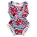 Baby Girls Cute Adorable Floral Romper Sleeveless Romper Jumpsuit Striped Outfit Climbing Clothes (6-12 Months, blue)