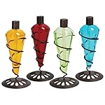 4 Pack 11 in Assorted Color Table Top Torch - Burning Citronella / Lamp Oil Product SKU: GD10079