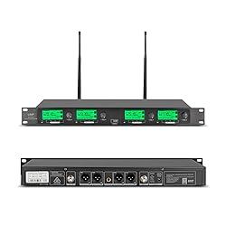 WENWEN Wireless Microphone System Pro UHF 4 Channel