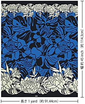 Amazon 青のハワイアンファブリック トーチジンジャー モンステラ柄 Fab 2439bkbl ハワイ生地 ハワイアンプリント 布 生地 通販