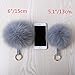 Roniky Newest Large Genuine Fox Fur Pom Pom Keychain Bag Purse Charm Gold Ring Fluffy Fur Ball (5.9