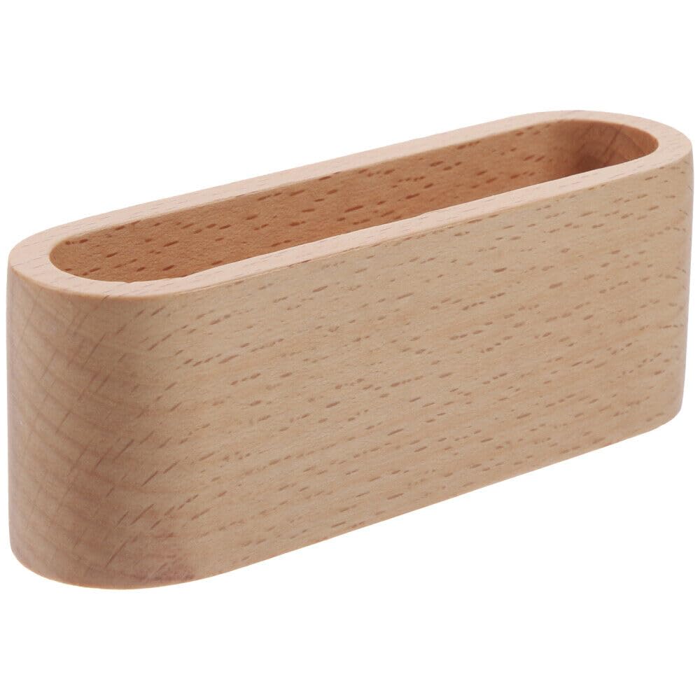 Wooden World Stylish Minimalist Business Card Holder of Natural Beech Wood