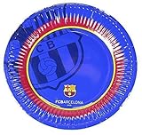 Official Barcelona Soccer Football Club FC Barcelona 10 Pack Paper Party Plates 20cm Glossy Finish