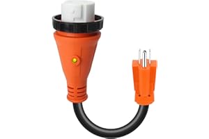 TIPHOPE RV Adapter Cord 15A Male to 50A Female with Twist Locking& LED Indicator,12 Inch Heavy Duty RV Electrical Power Cords