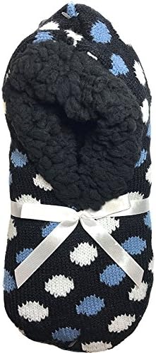 JA Hosiery Charles Albert Womens Cozy &amp; Comfortable Womens Slipper Socks All Sizes (Medium/Large - Fits Shoe Sizes 8-10.5, Black Multi Polka Dot)