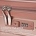 Timoo Luggage 3 Piece Set Light Weight Anti-Scratch ABS+PC Suitcase Set with Spinner Wheels TSA Lock, 20 24 28, Rose Gold