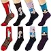 HSELL Mens Funny Pattern Dress Socks Crazy Design Cotton Socks Novelty Gifts for Men