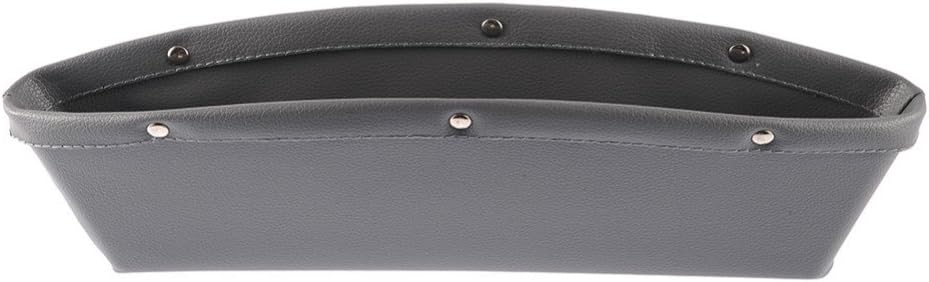 2pcs Creative Car Storage Box Leather Auto Car Seat Gap Pocket Catcher Organizer Leak-Proof Storage Box Bag Container (Gray)