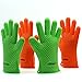 New Oven Mitts Gloves Resistant MAX Heat Silicone BBQ Grilling Gloves for Cooking Baking Barbecue Potholder-Green