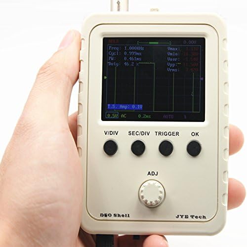 Airlaiona Digital Oscilloscope DIY Kit Parts with Case SMD Soldered Electronic Learning Set 1MSa/s 0-200KHz 2.4" TFT Handheld Pocket-size