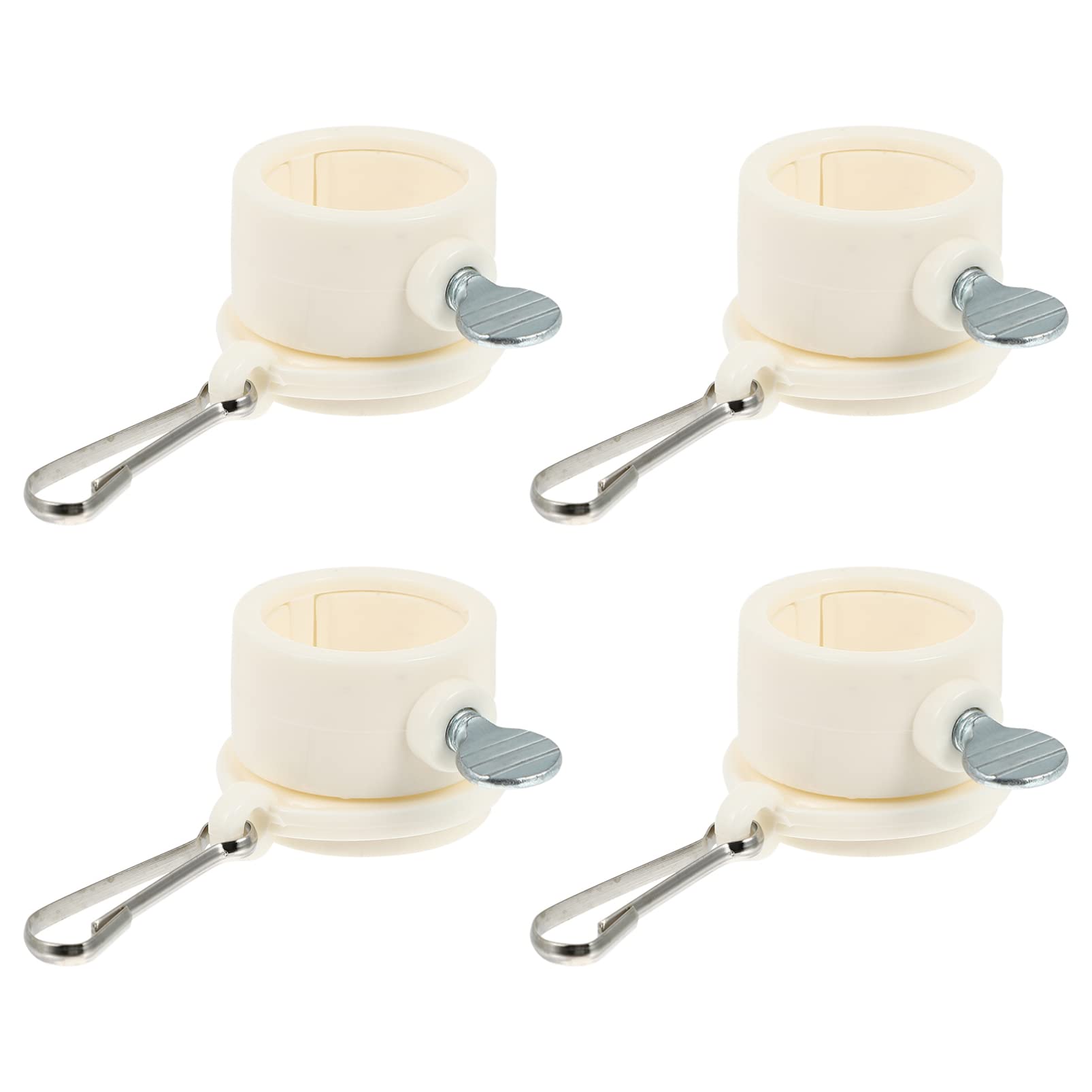 Holibanna 4Pcs 1 Inch Flag Fasteners Spinning Flag Pole Rings with Metal Clip (White) Garden Home Decor Plant Flower
