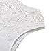 AMZ PLUS Plus Size Women Sexy Lace Blouses V-neck Shirts Chiffon Sleeveless Top White XXXXL