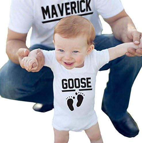 Family Matching T-Shirt Adults Kids Matching Letters Printed Casual Short Sleeve Tops Blouse Tee (Fit for 6-9M, Footprint)