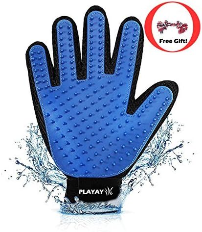 (Premium) Pet Grooming Glove & Free Chew Toy - Gentle Shedding Brush for Dogs & Cats with Long & Short Fur (eBook included!)