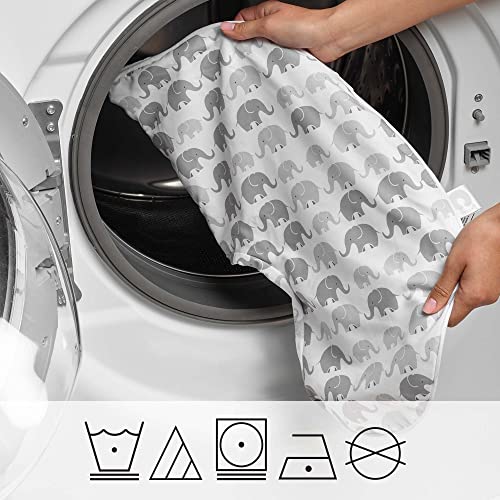 Boppy Premium Original Support Cover, FKA Nursing Pillow Cover, Gray Elephants Plaid, Quickdry