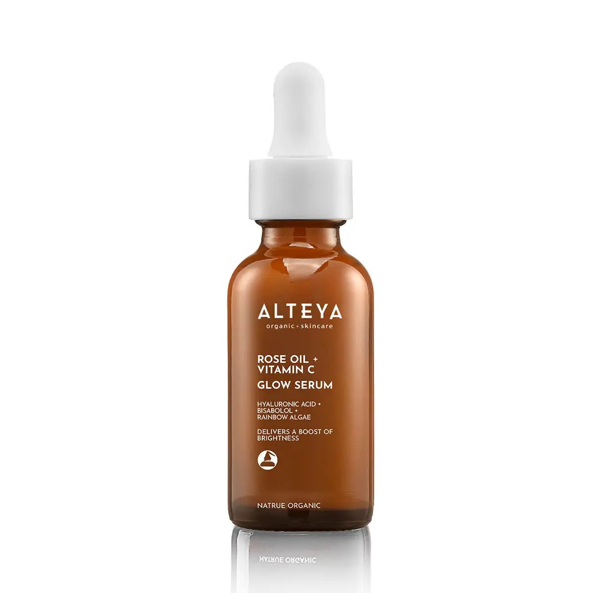 Alteya Organic Luminous Rose Face Serum 30ml – NaTrue Certified Organic Glow-Boosting Serum with Rose Oil, Vitamin C & Hyaluronic Acid – Hydrating & Nourishing for All Skin Types