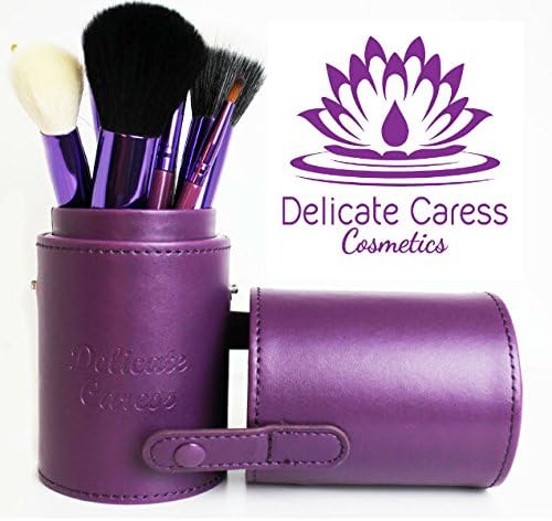 Purple Makeup Brushes Set - Best Grade Natural Fiber - 12 Pce - Flawless – Fashionable Brush Cup Holder Perfect for Travel. An Essential Collection of Best Synthetic and Natural Fiber Brushes - Foundation, Concealer, Powder, Fan, Eyeshadow and Lip Brushes Each Designed to Deliver a Perfect Makeup Application and Flawless Finish Every Time. Give Your Face a Lift - Contour and Define Your Way to Complexion Perfection. 100%