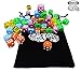 Vivorr Premium Dice Set of 50 Pieces, 5 Colors, 10 of Each Color, 16mm, D6, c/w Velvet Carry Bag/Pouch, Perfect for: Tenzi, Farkle, Yahtzee, Bunco, Board Games, Casino or Teaching Math. Ideal Gift.