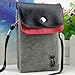Big Mango Multipurpose Cat Design Two Separated Pouches Soft Fuzz and PU Leather Crossbody Purse for Apple iPhone 4/4s, iPhone 5/5s/5c, Samsung Galaxy S4/S3, Galaxy Note 2, HTC - Grey
