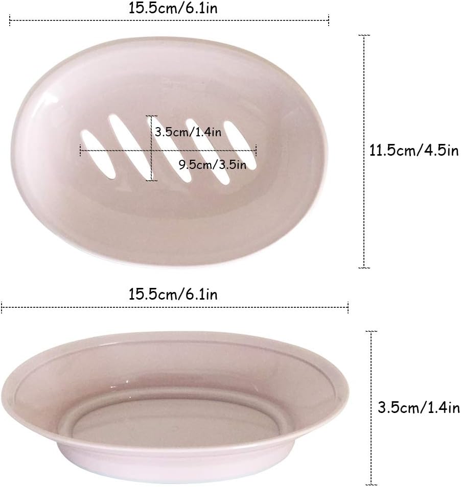 DaKuan 4 Pack Removable Soap Drainers Plastic Soap Holder, Soap Saver Box Container for Bathroom (Pink, Blue, Green, Khaki): Home & Kitchen