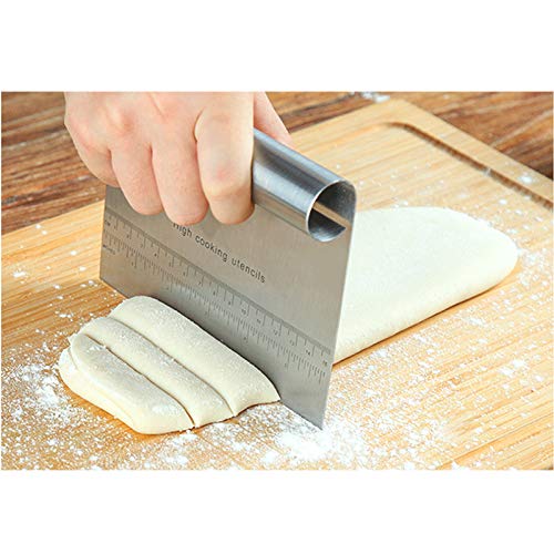 Stainless Steel Multipurpose Pastry Scraper used as a Pastry Cutter, Dough Knife, Pizza Dough
