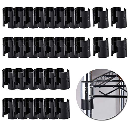 YBB 64 Pack Wire Shelving Shelf Lock Clips, Split Sleeves Shelving Metal Rack Locking Replacements for 1" Diameter Post Shelving Sleeves