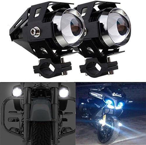 Guance U5 Motorcycle 12V LED Headlight Laser Cannon Waterproof High Power Spot Light,Motorbike Driving Spot Light Black(Pack of 1) Universal