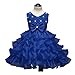 MUYAOO Girls Kids Bowknot Beads Ruffles Lace Princess Party Wedding Dress