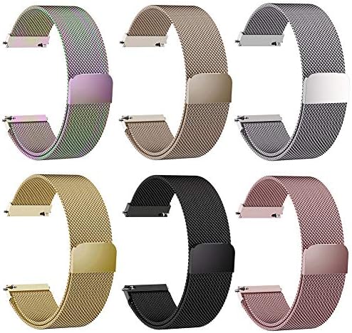 nieliangw0q Watch strap，Magnetic Metal Mesh Wrist Strap for 20/22mm Samsung Galaxy Watch Active Gear S3