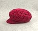Glamorstar Winter Knit Hat Stretch Warm Beanie Ski Cap with Visor for Women Girl Red Wine