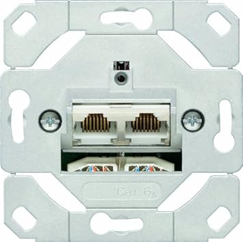 Gira 245200 Netzwerkdose 2-fach Cat.6A IEEE 802.3an Unterputz Einsatz