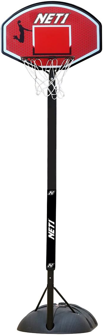 Premium Basketball Backboard & Net System For Kids | Ultra Durable 15" Solid Steel Hoop | Wall-mounted or Portable Height Adjustable | Padded Pole