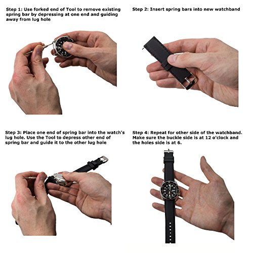 Benchmark-Straps-22mm-Black-PVD-Ballistic-Nylon-2-Piece-Zulu-Watchband-Spring-Bar-Removal-Tool