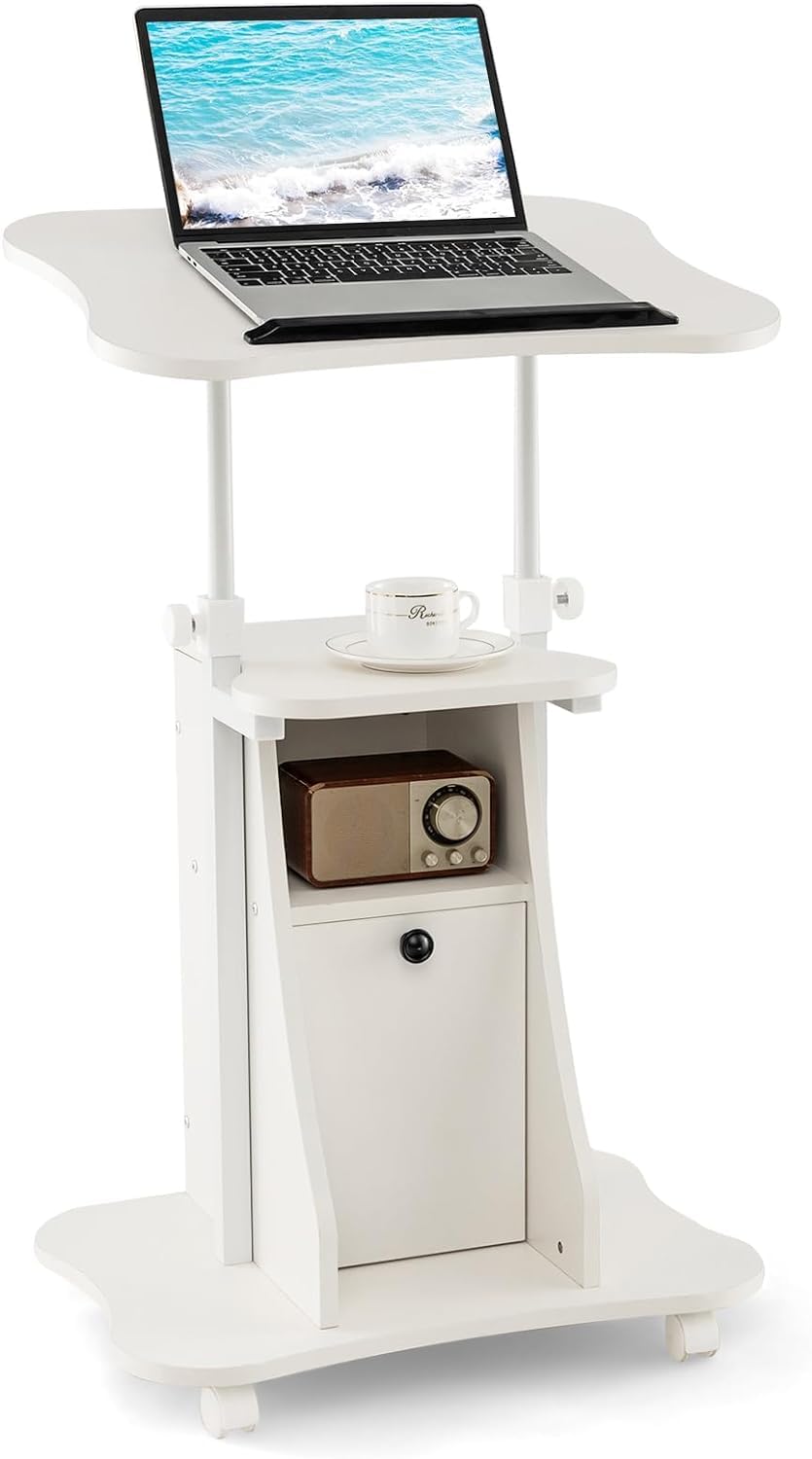 Mobile Laptop Podium, Portable Height Adjustable