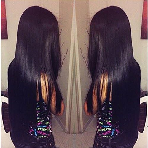 Jaycee Hair Brazilian 4 Bundles Virgin Hair Silky Straight Hair Grade 8A 100% Unprocessed Virgin Human Hair Extensions Natural Black(100+/-5g)/pc(18 20 22 24)