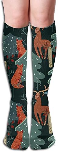 Christmas Tree Elk And Squirrel Women Travel Socks Fashion Socks Fashion