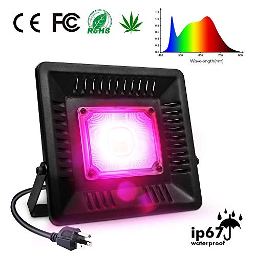 LED Grow Light Full Spectrum, 150W Relassy Waterproof COB LED Grow Light with Natural Heat Dissipation and Without Noise Perfect for Outdoor/Indoor Plants All Growing