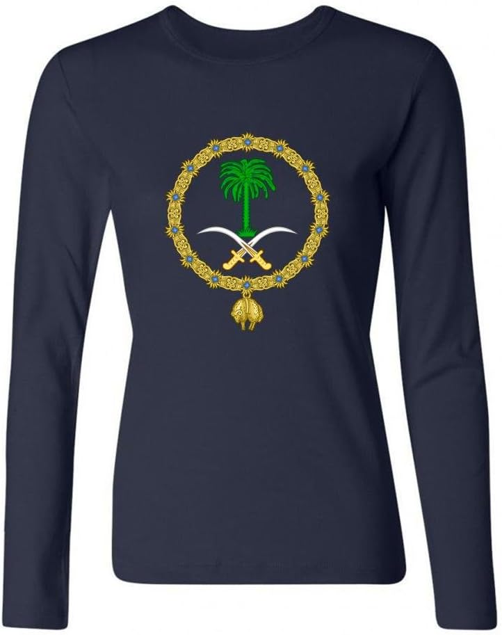 Lindmy Women's Coat Of Arms Of Saudi Arabia Long Short Sleeve T Shirt