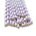 Carejoy 25pcs Biodegradable Paper Drinking Straws Baby Pastel Purple Stripes 7.75