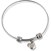Apple with one Leaf Fancy Charm Bangle