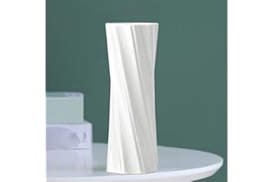 VALEMOON Ceramic Vase, 8" H, Artistic Flower Vase Classic Style for Fireplace Bedroom Kitchen Living Room Centerpieces Office Desk, Fit for Holding Dried Flowers, Artificial Flowers, Floral Arrangement