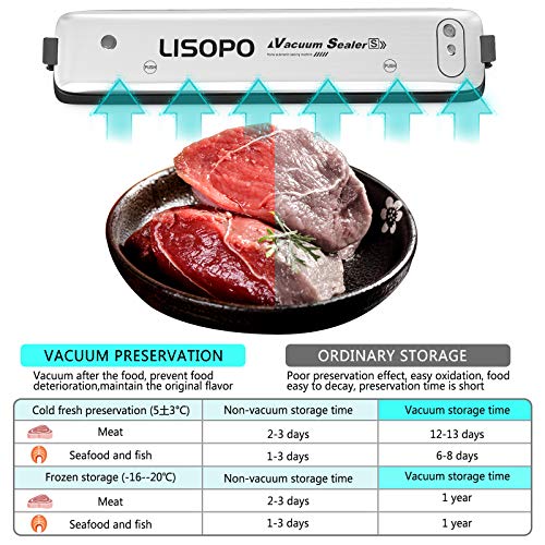 Vakuumiergerät, LISOPO Automatische Vakuumierer VAC245, Vakuumiergerät Folienschweißgerät für Trockene und Feuchte… – Bild 4