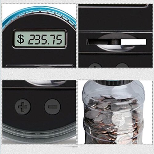 Kingspinner Piggy Bank Digital Counting Coin Bank Creative Large Money Saving Box Jar Bank LCD Display Coins Saving Gift (Dollar)