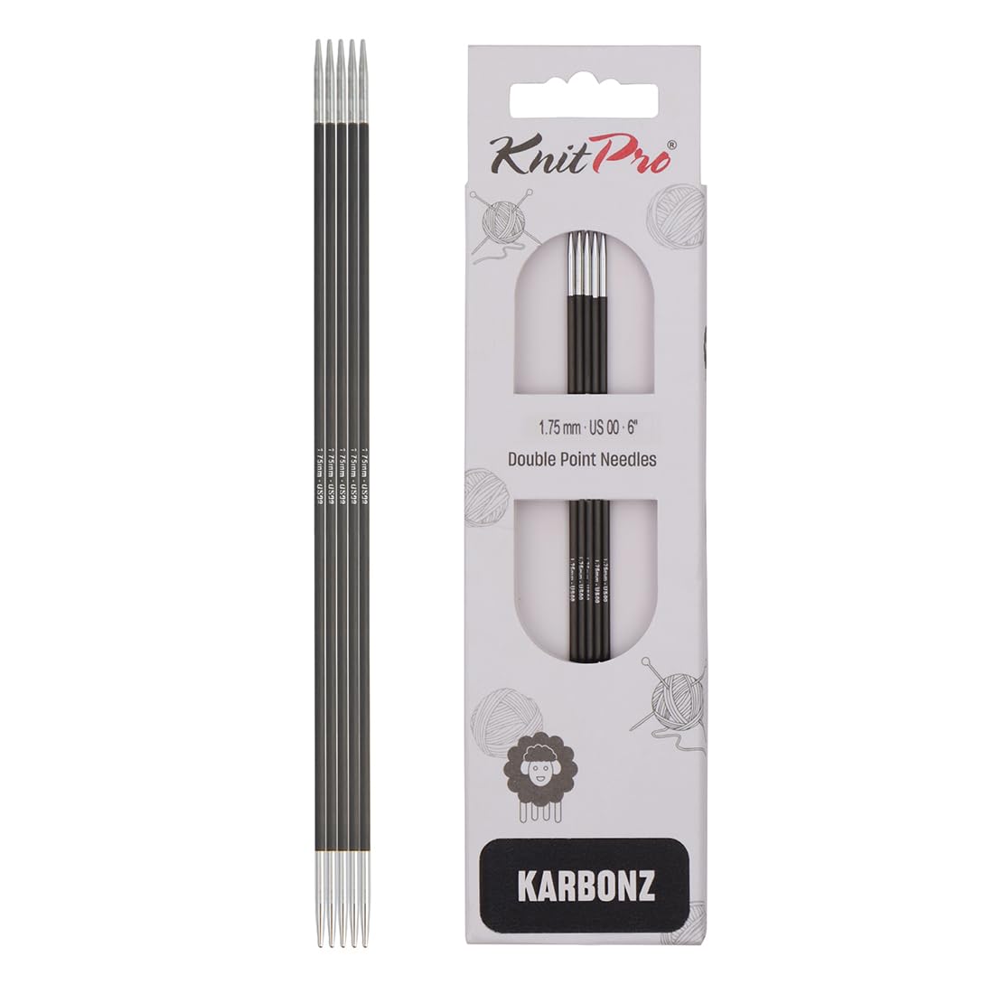 KnitPro Karbonz Double Pointed Needles 8" (20cm) | 1.75 mm — image 1