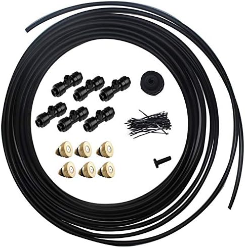 KEKJORY Outdoor Garden Misting System Fan Cooler Water Cooling Patio Mist Spray Irrigation System Watering Kit black 1200cm