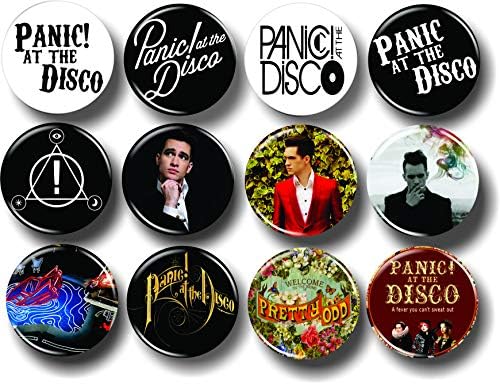 Panic at the Disco Pins Buttons 1.25" Set of 12 Collectible Hat T-Shirt Jacket Accessories Band Music