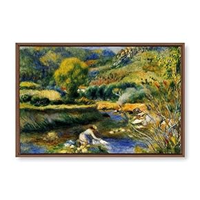 Framed Canvas Wall Art for Living Room, Bedroom La Grenouillere by Pierre-Auguste Renoir Canvas Prints for Modern Home Decoration Ready to Hang - 16"x24" inches