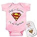 Igloo Daddy Is Superman & I'm His Kriptonite Cute Baby Bodysuit Onesie & Matching Bib